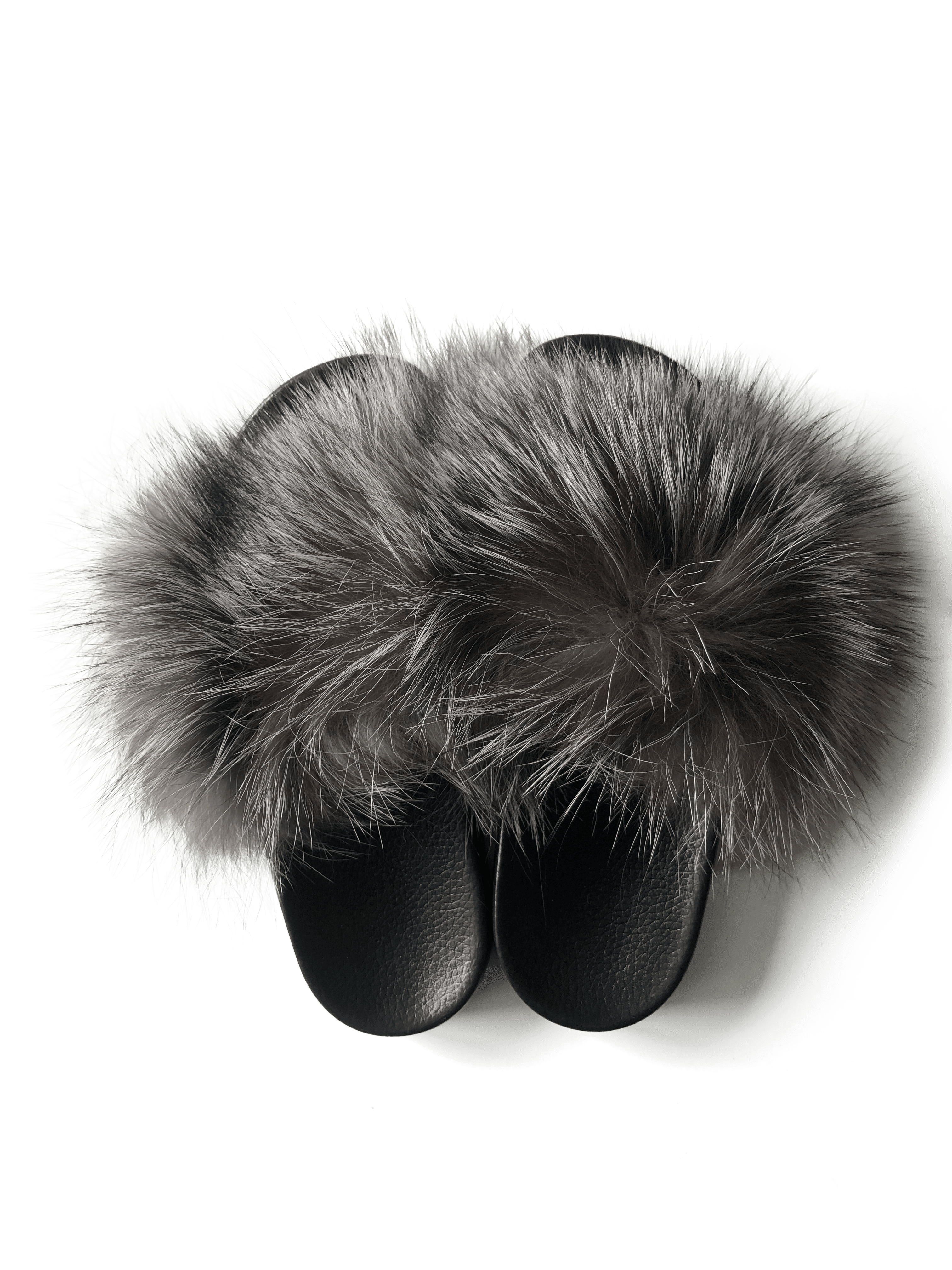 Fur Flip Flops - Antracit - Fur By Yazz - furbyyazz.com