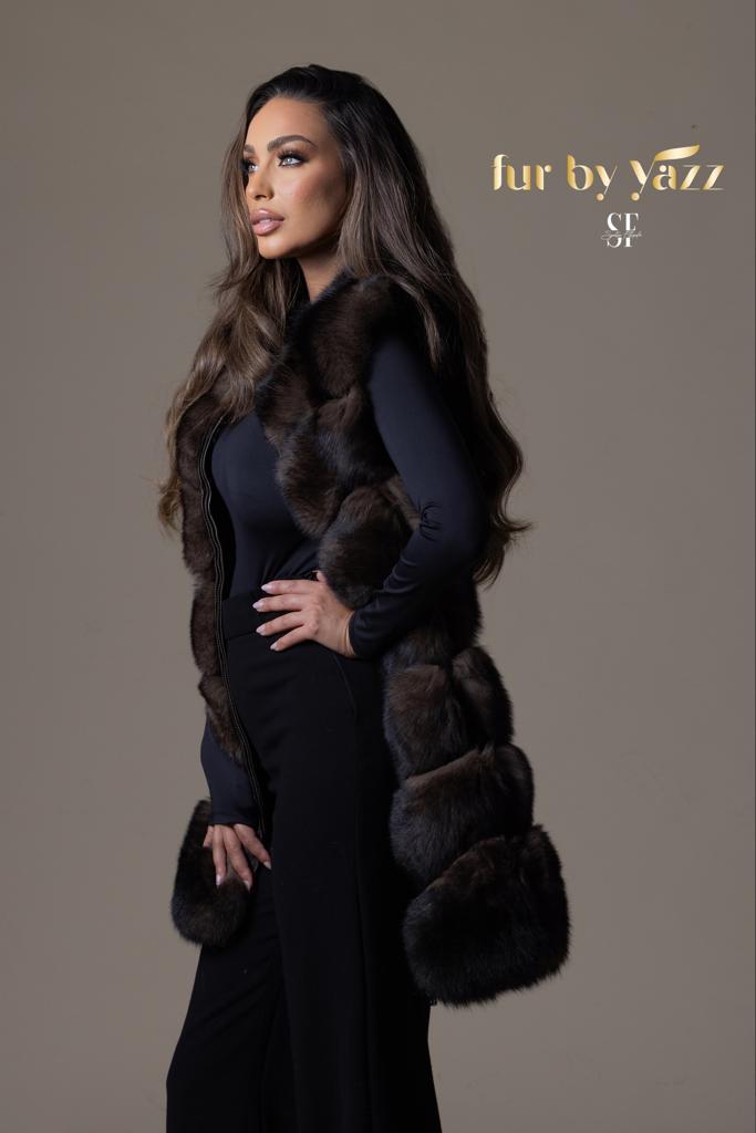 Gillete Long Brown Fur Coat